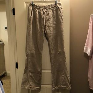 Roxy Linen Pants with drawstring and pockets XL